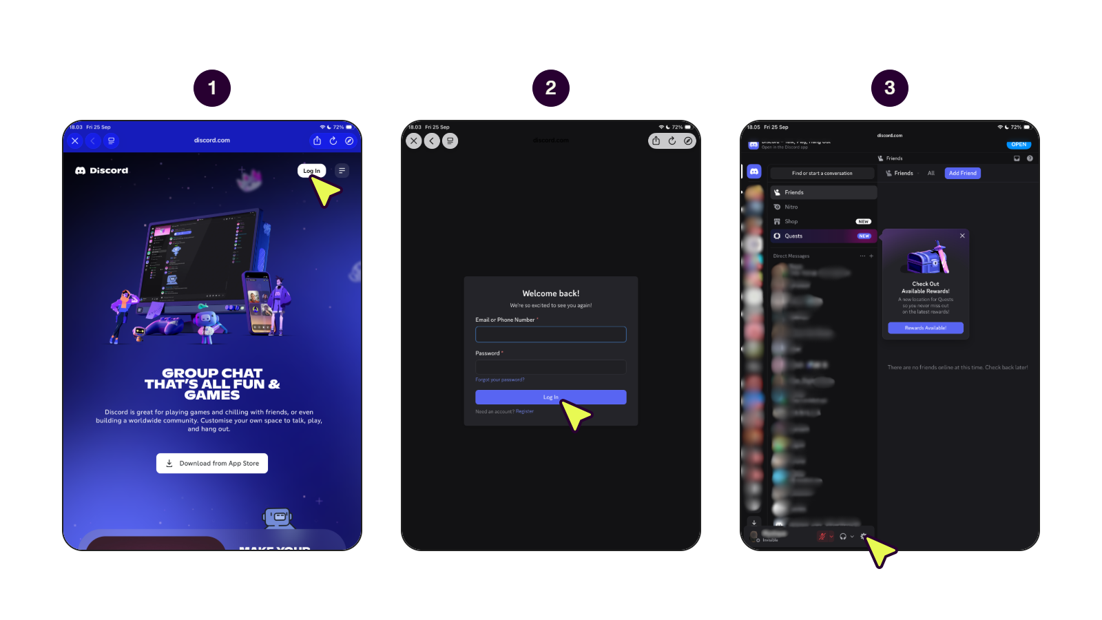 Passo a passo para resgatar o código do voucher do Discord Nitro Monthly no site do Discord. (1/2)
